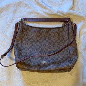 Barely used leather Coach Bag.